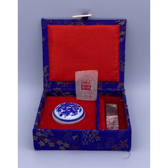 Chop and Red Paste Ink Set Chinese Stamp Seal Carving Soapstone Name Stamp Anne - Picture 2 of 7